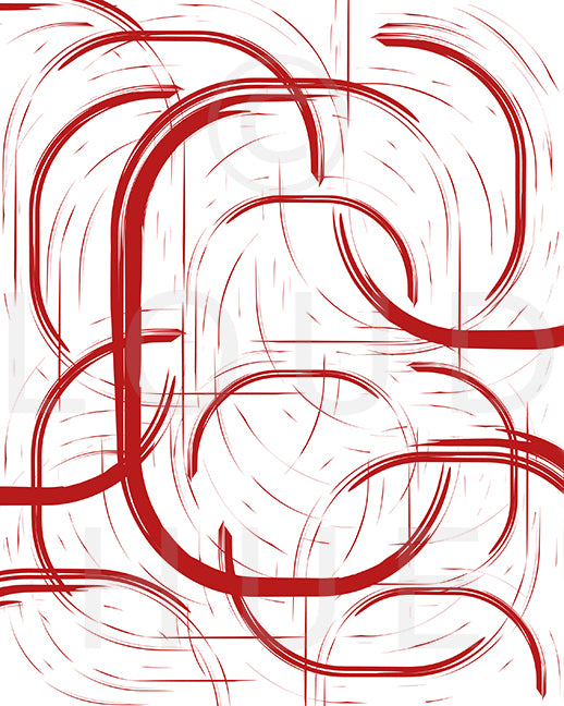 Abstract Art Print of lines with a paint brush effect going in different directions called Change by Loud Hue
