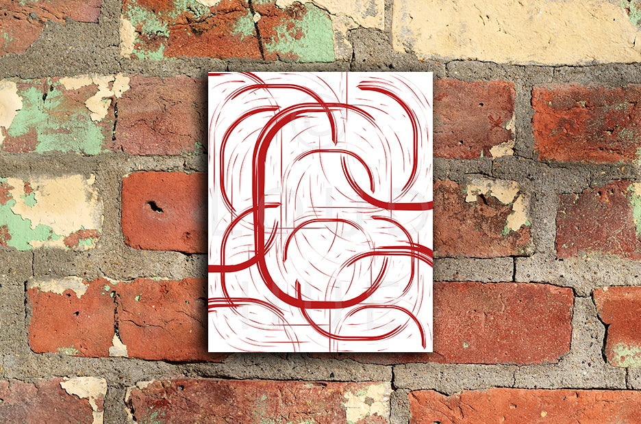 Abstract Art Print of lines with a paint brush effect going in different directions shown mounted without a frame called Change by Loud Hue