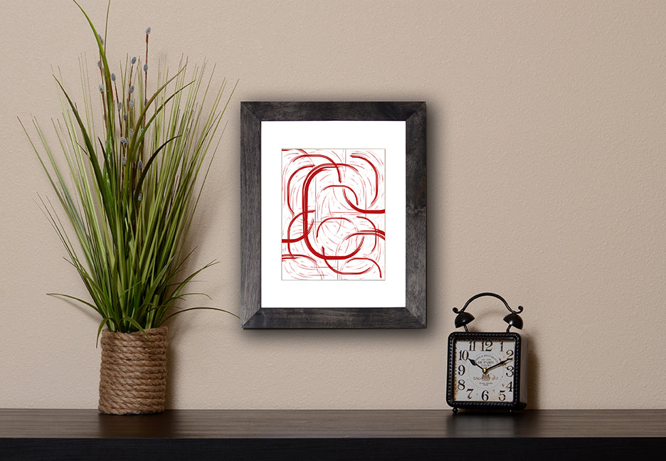 Abstract Art Print of lines with a paint brush effect going in different directions with black called Change by Loud Hue