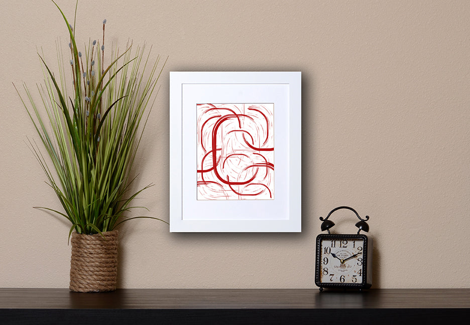 Abstract Art Print of lines with a paint brush effect going in different directions with white called Change by Loud Hue