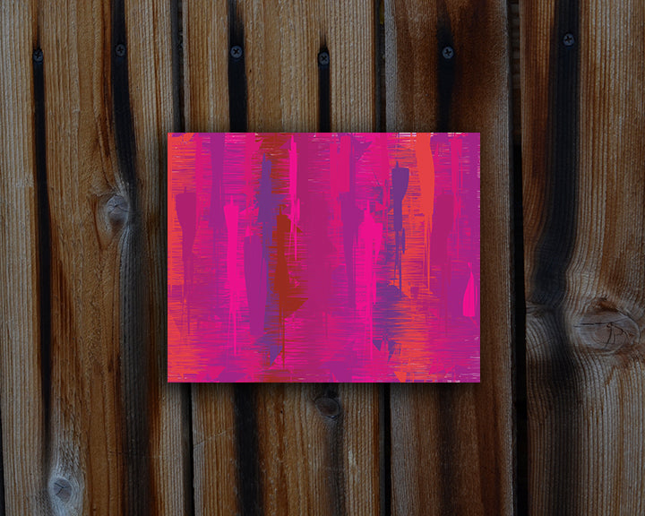 Art Print in Impressionism style with pink, purple and violet colors shown mounted without a frame called Deep Crush by Loud Hue