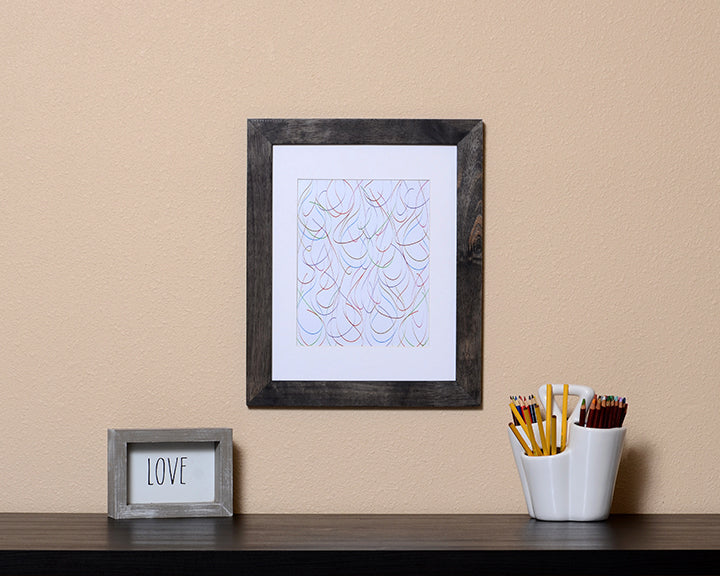 Art Print of a fun abstract design of raindrops with black frame called Drops by Loud Hue