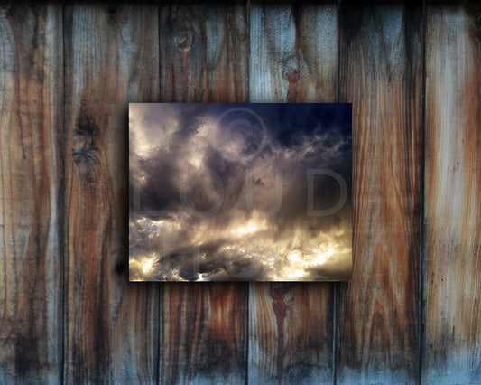 Nature photography print of a unique and impressive sunset shown mounted without a frame called Galactic by Loud Hue.