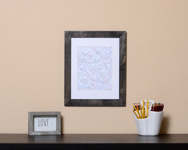 Art Print of a fun abstract design of raindrops with black frame called Drops by Loud Hue