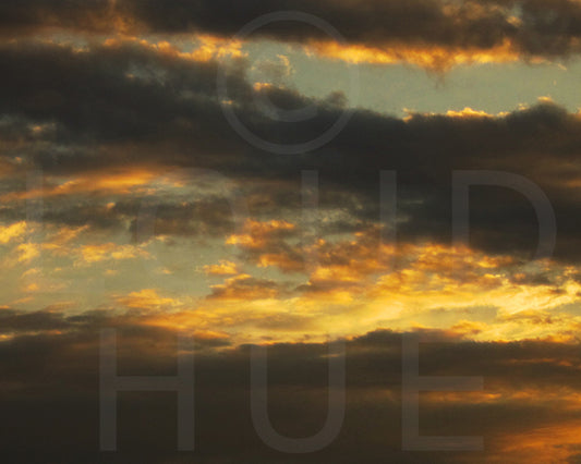 Nature photography print of a glowing autumn sunset called Aureola by Loud Hue