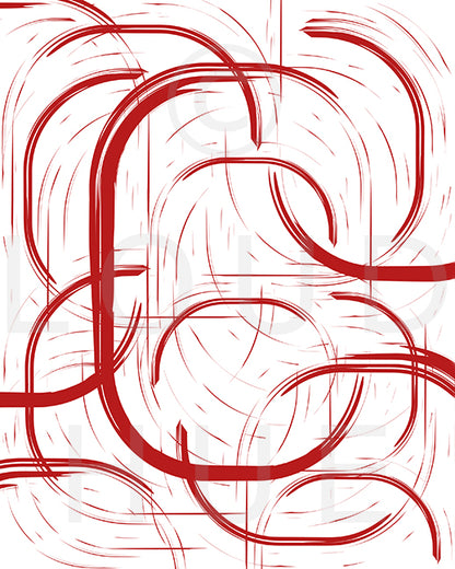Abstract Art Print of lines with a paint brush effect going in different directions called Change by Loud Hue