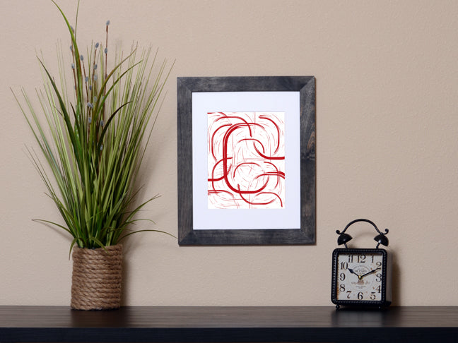 Abstract Art Print of lines with a paint brush effect going in different directions with black called Change by Loud Hue