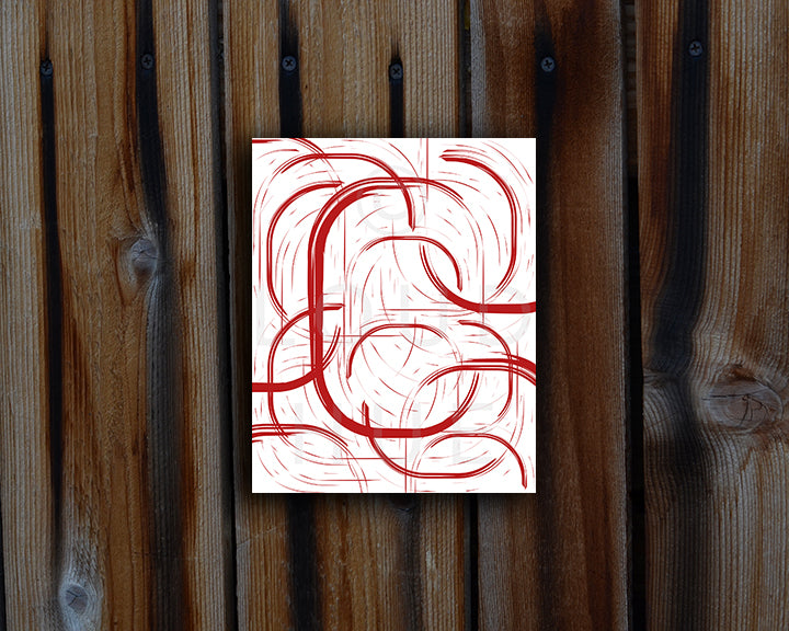 Abstract Art Print of lines with a paint brush effect going in different directions shown mounted without a frame called Change by Loud Hue