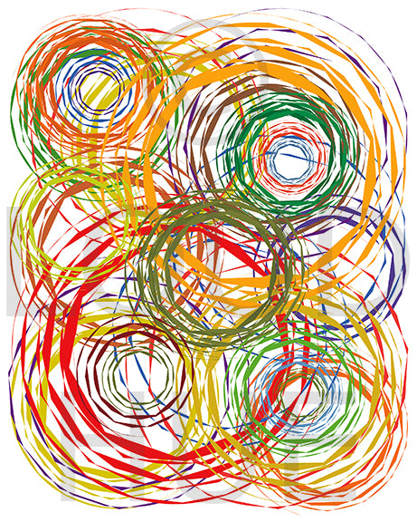 Abstract Art Print of a fun design with circles called Chaos by Loud Hue