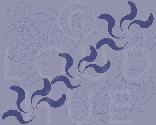 Modern violet blue Art Print with a playful design called Dance by Loud Hue