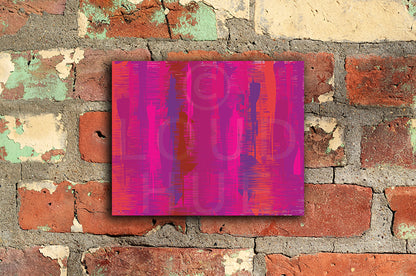 Art Print in Impressionism style with pink, purple and violet colors shown mounted without a frame called Deep Crush by Loud Hue