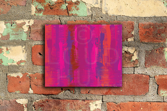Art Print in Impressionism style with pink, purple and violet colors shown mounted without a frame called Deep Crush by Loud Hue