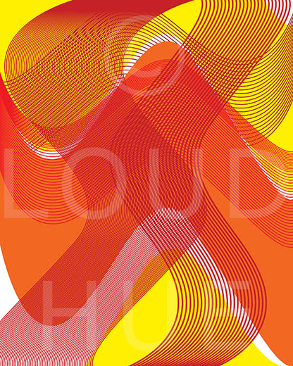 Art Print of a flowing blend of yellow and orange colors and textures called Flow by Loud Hue