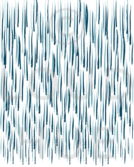 Art Print of raindrops in hues of blue with a brushstroke effect called Rain by Loud Hue