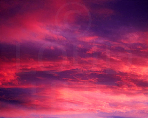 Nature photography print of a gorgeous sunset with vivid hues of violet and fuchsia called Rose by Loud Hue