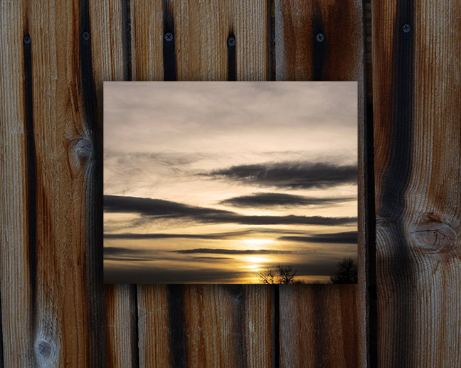 Nature photography print of a peaceful and serene winter sunset shown mounted and unframed called Flawless by Loud Hue