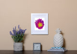 Colorful abstract Art Print with energetic feel and cheerful colors with white frame called Bloom by Loud Hue