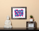 Pop art style Art Print in two bold colors blended harmoniously with black frame called Bound by Loud Hue