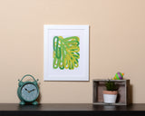 Colorful Art Print with a joyful and playful design with white frame called Chalk by Loud Hue