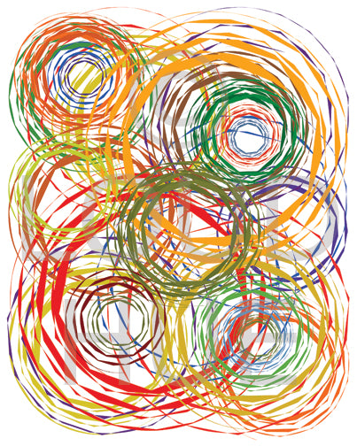 Abstract Art Print of a fun design with circles called Chaos by Loud Hue