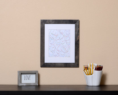 Art Print of a fun abstract design of raindrops with black frame called Drops by Loud Hue