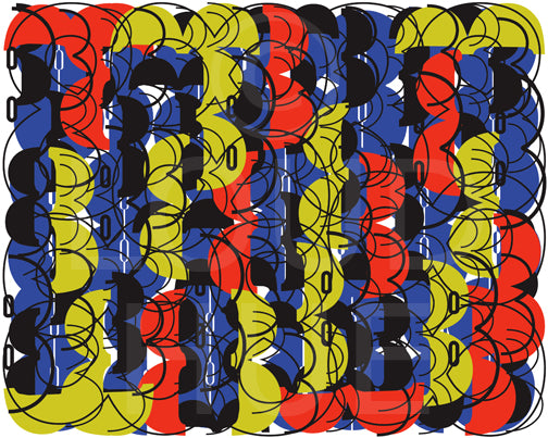 Vibrant Art Print of a fun design with the number eight called Eight by Loud Hue