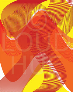 Colorful modern Art Print in a flowing blend of colors and textures called Flow by Loud Hue
