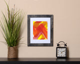 Colorful modern Art Print in a blend of colors and textures flowing with black frame called Flow by Loud Hue