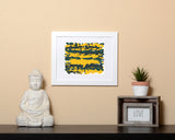 Art Print of rows of deep green and yellow colors resembling the forest called Forest by Loud Hue