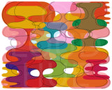 Retro Art Print of vibrant geometric shapes called Reflect by Loud Hue