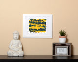 Bold abstract Art Print in deep outdoor colors with white frame called Forest by Loud Hue
