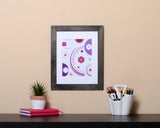  Flowery and fun Art Print with hues of pink and purple with black frame called Jewel by Loud Hue.