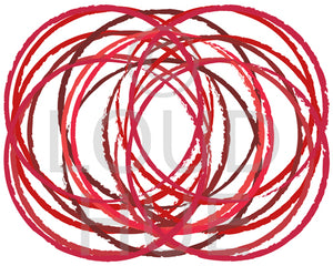 Modern Art Print of overlapping circles in hues of red called Soul by Loud Hue