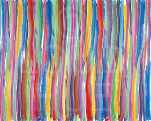 Abstract Art Print in multicolor lines with paint brush effect called Fused by Loud Hue